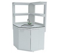 Стол-мойка СМС-Д (угловой) с двумя полками