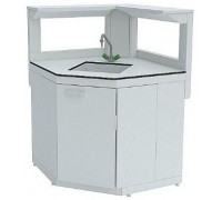 Стол-мойка СМС-Д (угловой) с полкой 